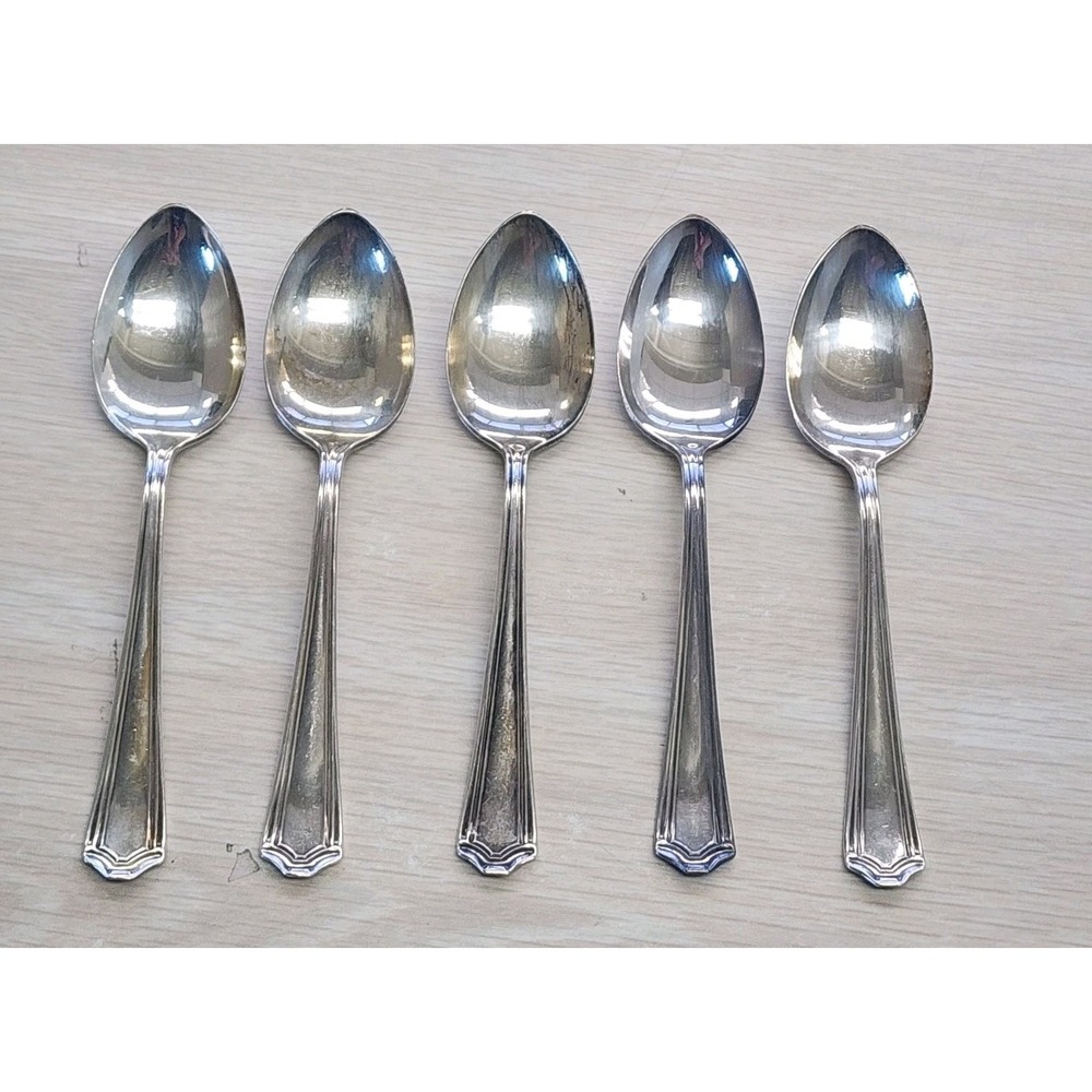 Simeon L & George H Rogers‎ Co. c1914 Lexington Silverplate Flatware 5 Teaspoons